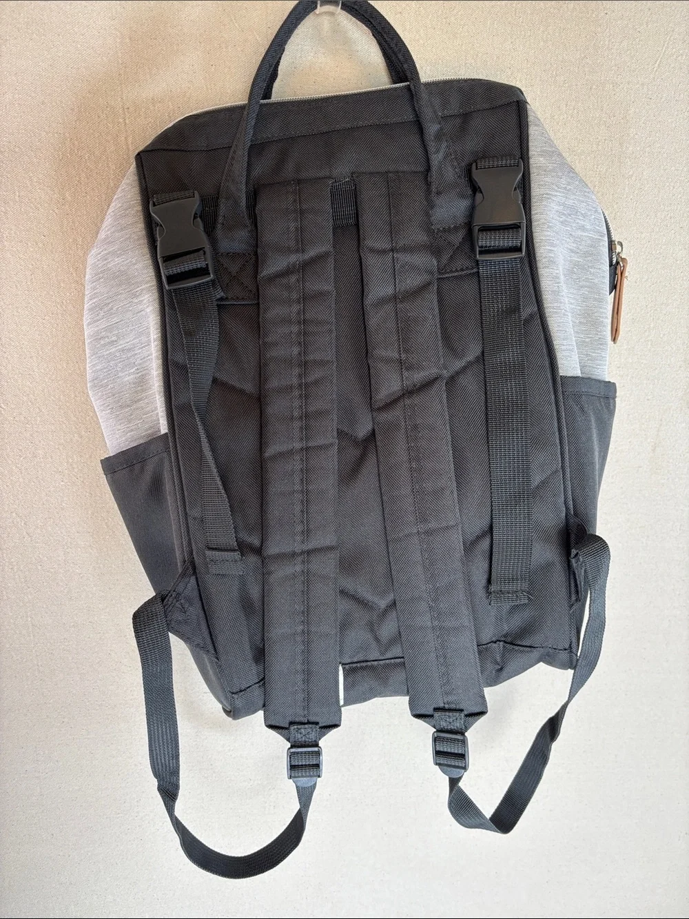 Gray and Black Baby Diaper Backpack Tote